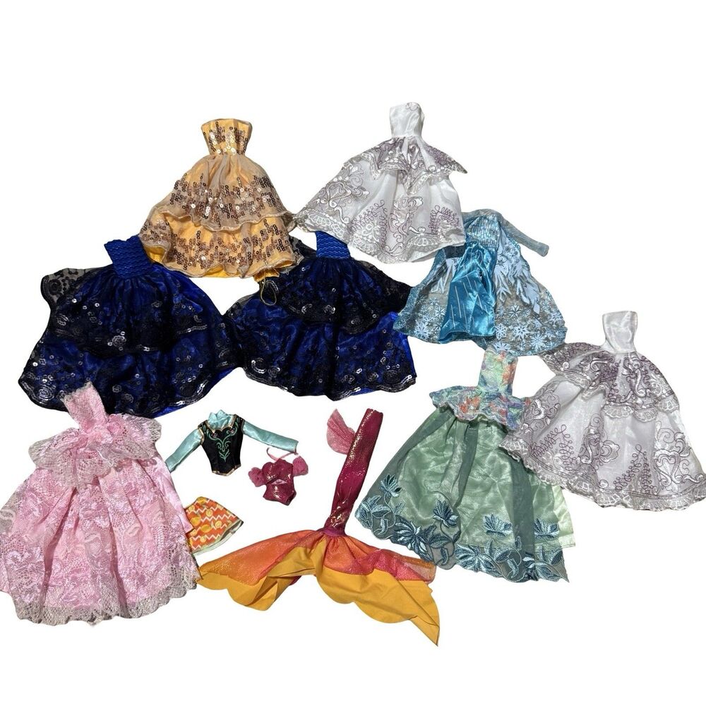 Vtg To New Barbie Size Doll Formal Gowns Dresses 12 Pc Lot Princess
